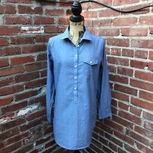 J. Crew Blue Button Down Tunic Shirt
